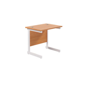 Jemini 800x600mm Beech/White Single Rectangular Desk