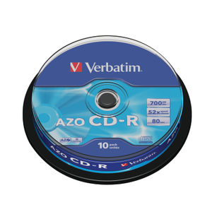 Verbatim White Face 700MB 52x Extra Protection CD-R (Pack of 10)