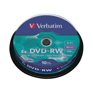 Verbatim Non-Printable 4.7GB 4x DVD-R Discs (Pack of 10)