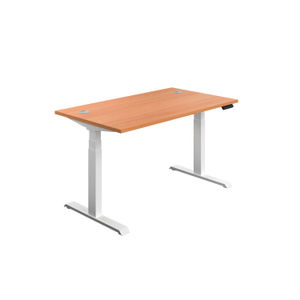 Jemini 1400x800mm Beech/White Sit Stand Desk