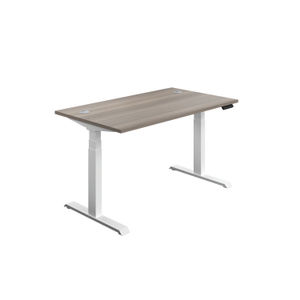 Jemini 1400x800mm Grey Oak/White Sit Stand Desk