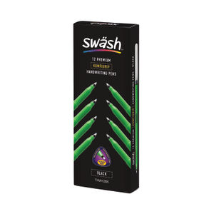 Swash Black Komfigrip Handwriting Pens (Pack of 12)