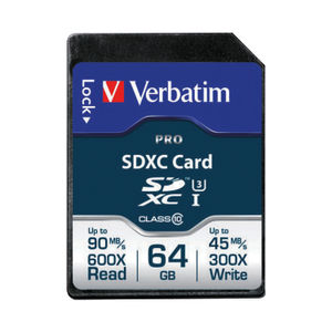 Verbatim Pro U3 64GB SDXC Memory Card