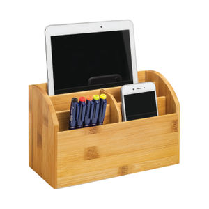 CEP Silva Bamboo Desk Tidy Woodgrain