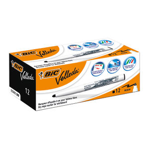 BIC Velleda 1741 Black Whiteboard Markers (Pack of 12)