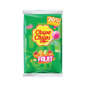 Chupa Chups Fruit Refill Bag 20 Percent Extra (Pack of 120)