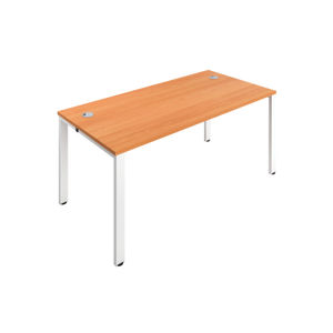 Jemini 1200x800mm Beech/White One Person Bench Desk