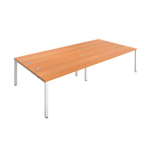 Jemini 2400x1600mm Beech/White Four Person Bench Desk