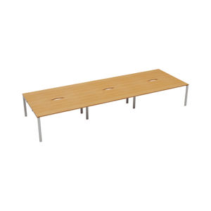 Jemini 4200x1600mm Beech/White Six Person Bench Desk