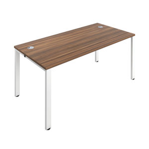 Jemini 1600x800mm Dark Walnut/White One Person Bench Desk