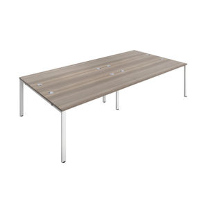 Jemini 1600x800mm Grey Oak/White Four Person Bench Desk