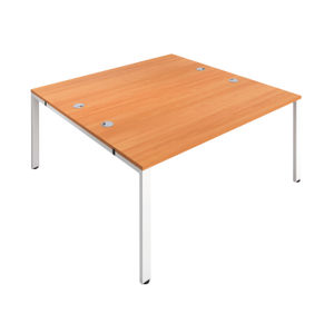 Jemini 1600x800mm Beech/White Two Person Bench Desk