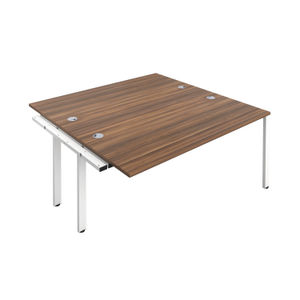 Jemini 1400x1600mm Dark Walnut/White Two Person Extension Desk