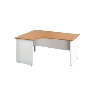 Jemini 1600mm Nova Oak/White Left Hand Radial Panel End Desk