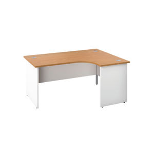 Jemini 1600mm Nova Oak/White Right Hand Radial Panel End Desk