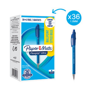 PaperMate FlexGrip Ultra Retractable Blue Pen (Pack of 36)