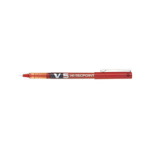 Pilot V5 Red Hi-Tecpoint Extra Fine Rollerball Pens, Pack of 12