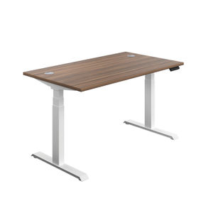 Jemini 1400x800mm Dark Walnut/White Sit Stand Desk