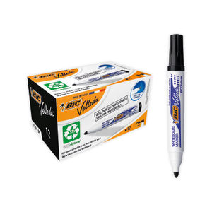 BIC Velleda 1701 Black Drywipe Marker (Pack of 12)