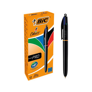 BIC 4 Colours Pro Retractable Ballpoint Pen (Pack of 12)