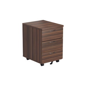 Jemini H595mm Walnut 3 Drawer Mobile Pedestal