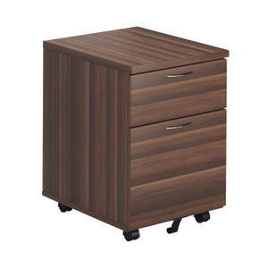 Jemini H595mm Walnut 2 Drawer Mobile Pedestal