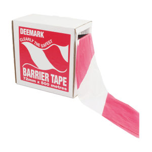 Flexocare Red and White 72mm x 500m Polythene Barrier Tape