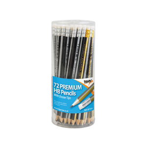 Tiger Assorted HB Eraser Tip Pencils (Pack of 72)