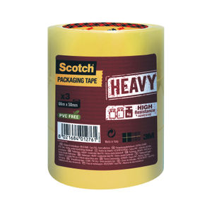 Scotch 50mm x 66m Clear Heavy Packaging Tape (Pack of 3)