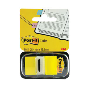 Post-It Yellow Standard Index Tabs (Pack of 50)