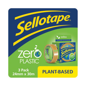 Sellotape 24mm x 30m Zero Plastic Clear Roll of Tape (Pack of 3)