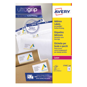 Avery 63.5 x 46.6mm White Ultragrip Laser Labels (Pack of 1800)