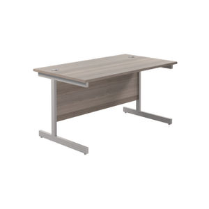 Jemini 1200x800mm Grey Oak/Silver Single Rectangular Desk