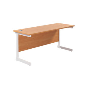 Jemini 1600x600mm Beech/White Single Rectangular Desk