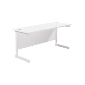 Jemini 1600x600mm White/White Single Rectangular Desk