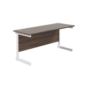 Jemini 1600x600mm Dark Walnut/White Single Rectangular Desk