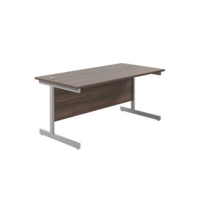 Jemini 1600x800mm Dark Walnut/Silver Single Rectangular Desk