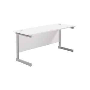 Jemini 1800x600mm White/Silver Single Rectangular Desk