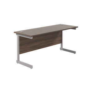 Jemini 1800x600mm Dark Walnut/Silver Single Rectangular Desk