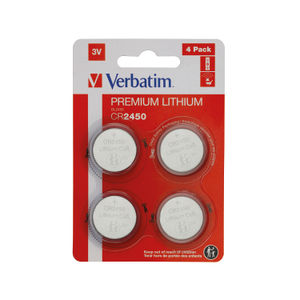 Verbatim CR2450 3V Premium Lithium Battery (Pack of 4)