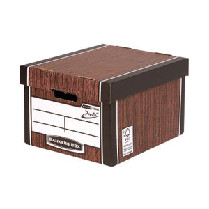 Bankers Box Premium Classic Box Wood Grain (Pack of 5)
