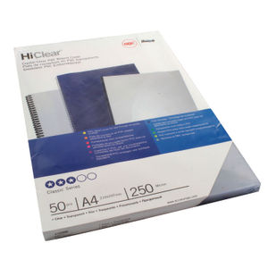 GBC HiClear A4 250 Micron Binding Covers (Pack of 50)