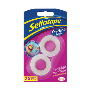 Sellotape On-Hand Invisible Tape Refills (Pack of 2)