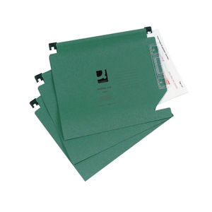 Q-Connect 15mm Lateral File Manilla 150 Sheet Green (Pack of 25)