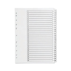 Q-Connect 1-25 Index Multi-Punched Reinforced Board Clear Tab A4 White