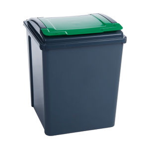 VFM Recycling Bin With Lid 50 Litre Green W390 x D400 x H510mm