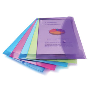 Rapesco Foolscap Assorted Bright Popper Wallets (Pack of 5)