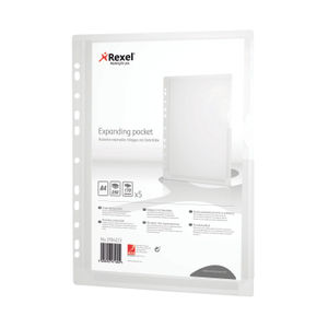 Rexel A4 Expanding Plastic Punched Pockets (Pack of 5)