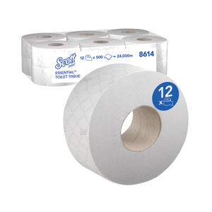 Scott White 2-Ply Mini Jumbo Toilet Rolls (Pack of 12)