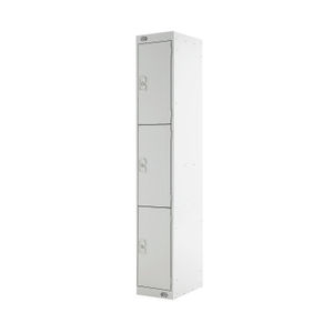 Three Compartment D450mm Grey Express Standard Locker